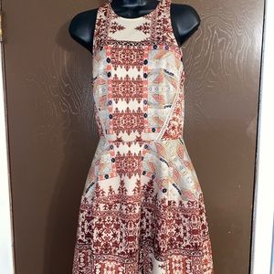 Colorful beige dress